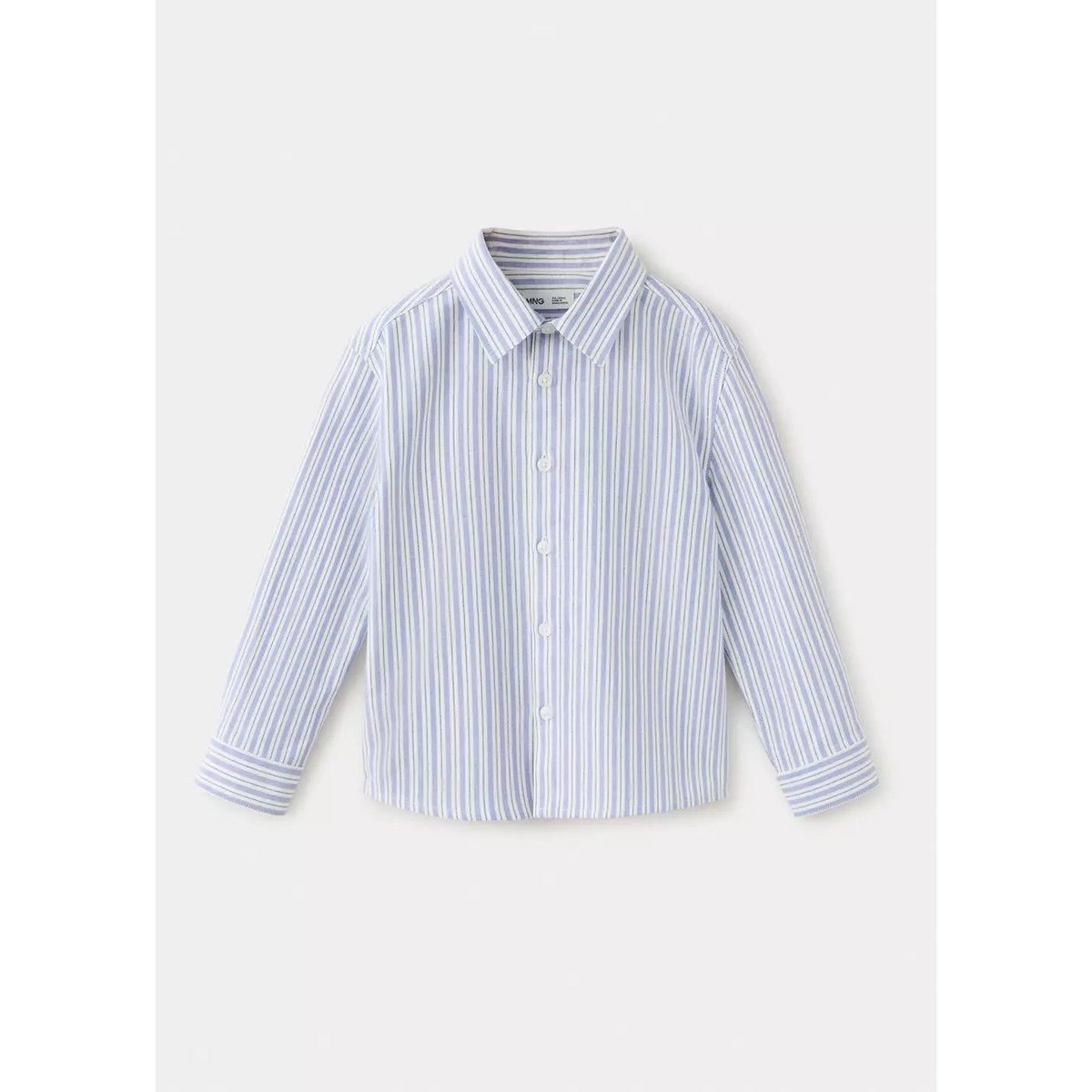 Chemise Oxford coton à rayures bleu, MANGO BABY