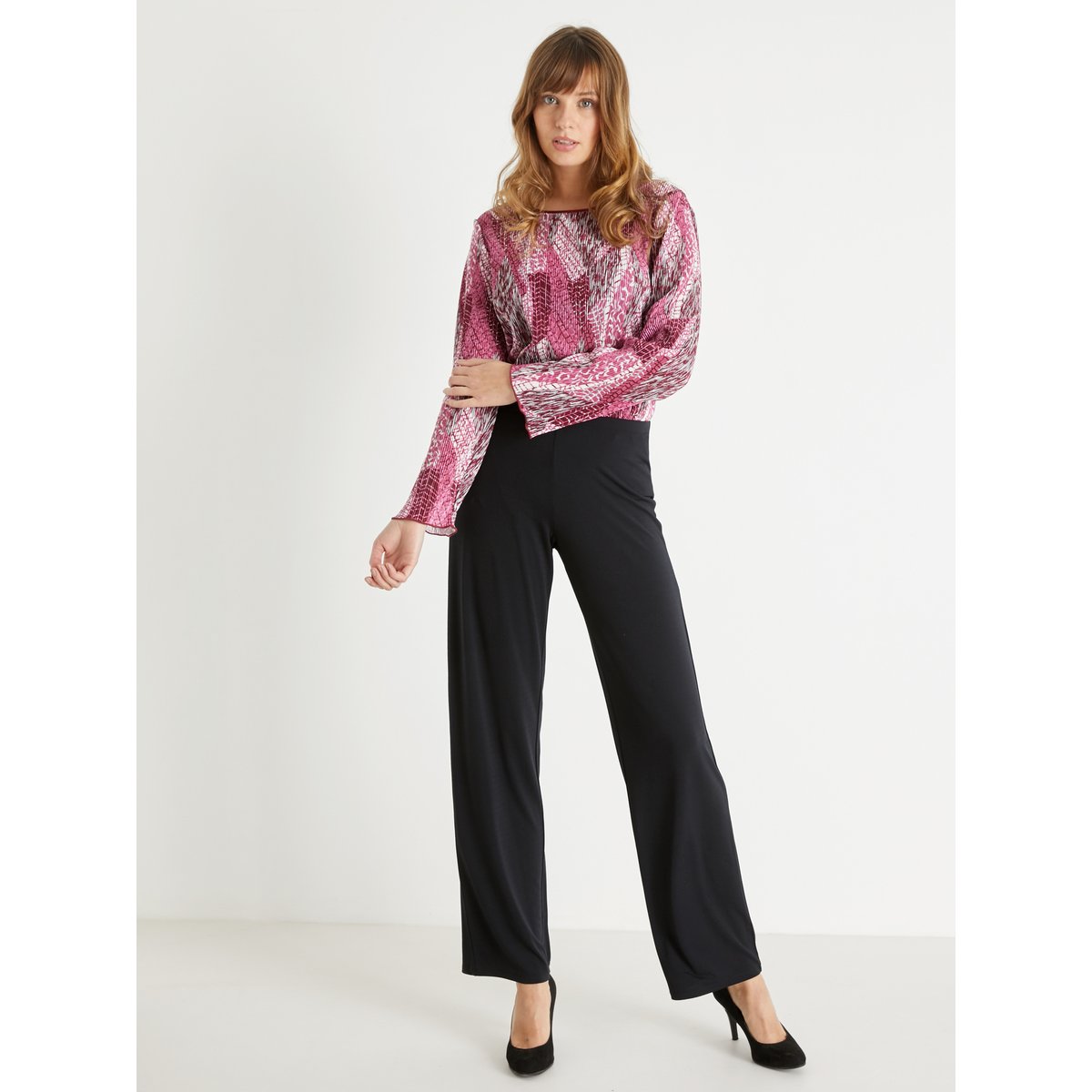 Pantalon en maille fluide noir, DAXON