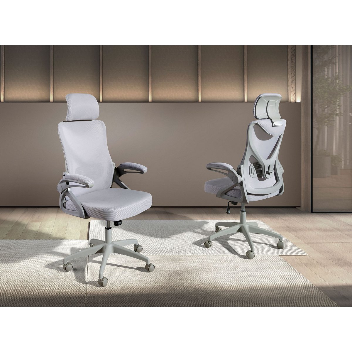 Fauteuil de bureau pivotant tissu gris, ANGEL CERDA