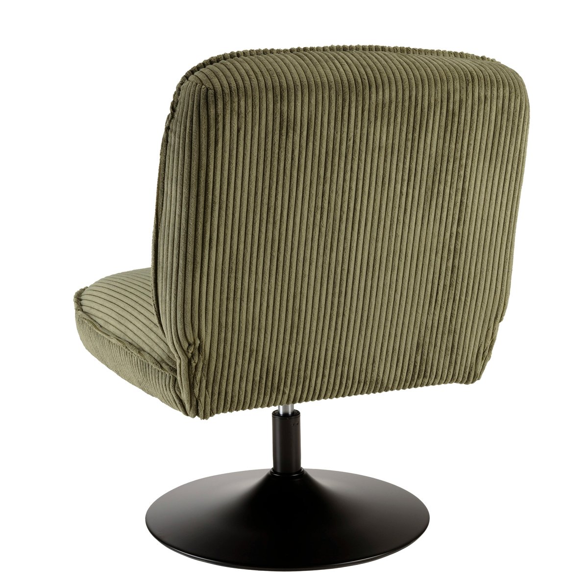 Fauteuil pivotant en tissu velours côtelé vert CASTILLE vert, PIER IMPORT