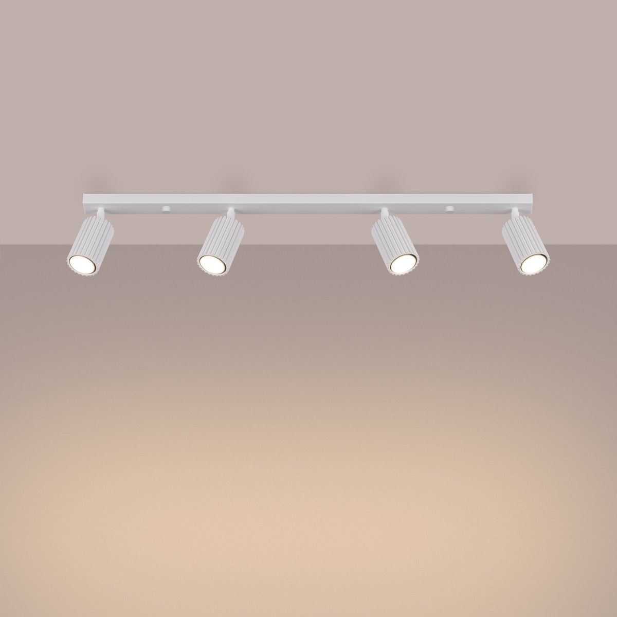 Plafonnier Aluminium Blanc GU10 4 Karbon Line blanc, EDEN