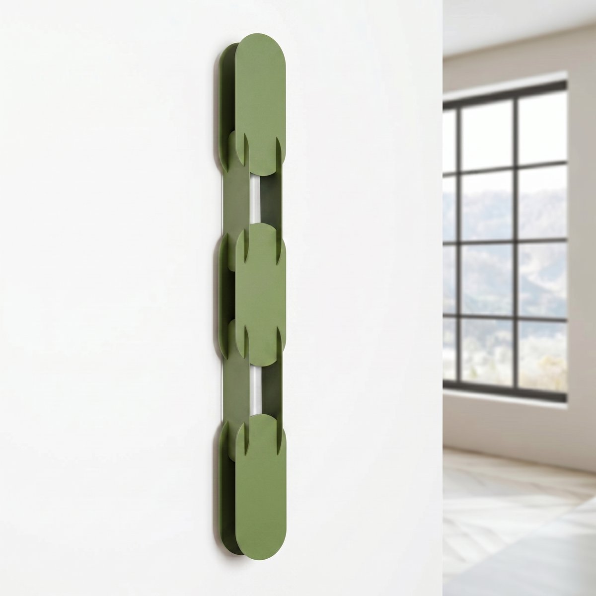 Applique murale Acier Vert Olive LED 1 Chain vert olive, EDEN
