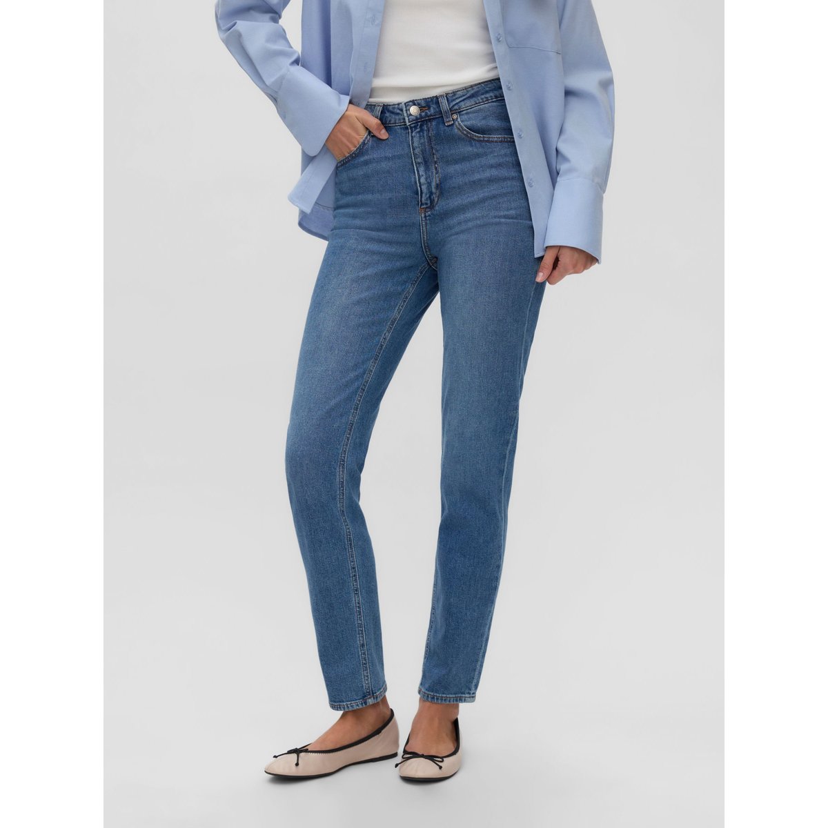 Jean Mom medium blue denim 1, VERO MODA