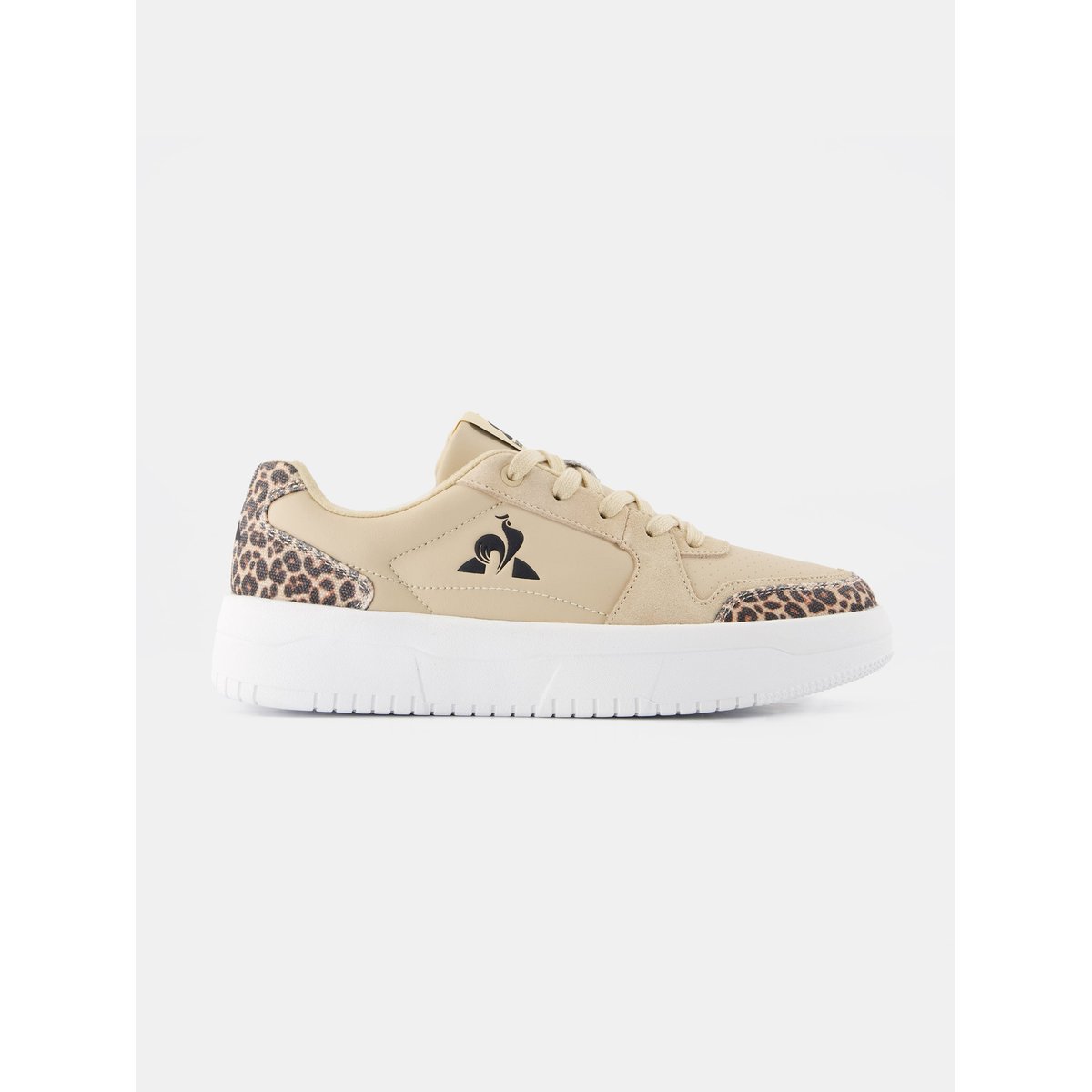 Sneakers de ville compensées en cuir LCS Billie frosted almond, LE COQ SPORTIF