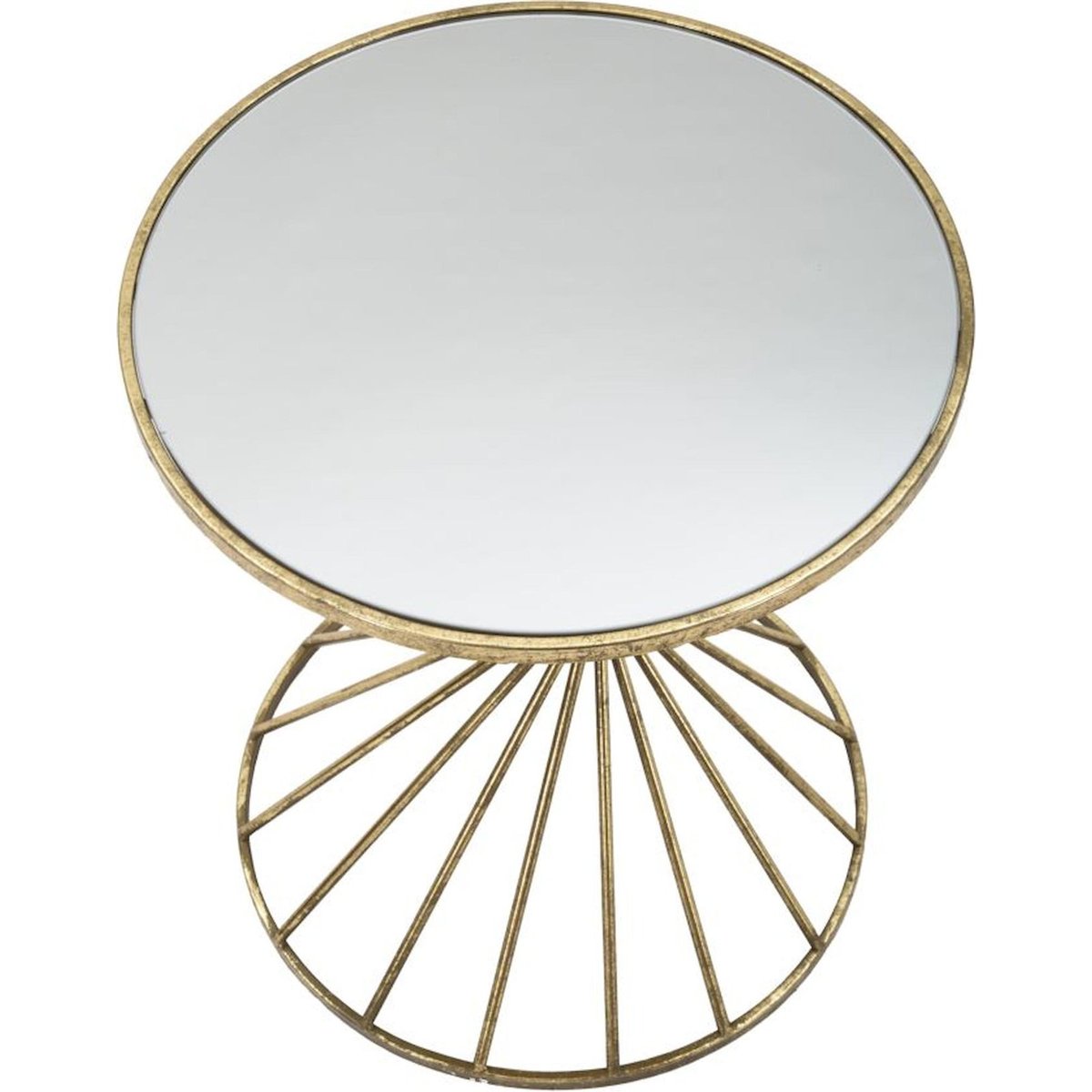 Table d'appoint ronde fer plateau verre GLAM doré et verre, RECOLLECTION