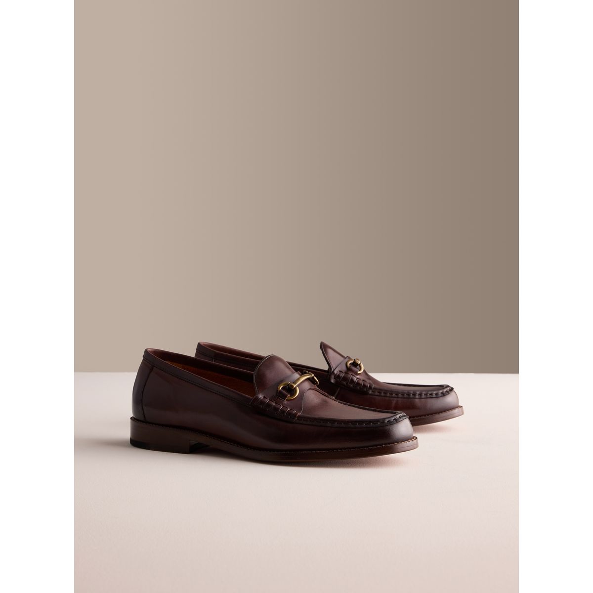 Mocassins à semelle en cuir et mors signature marron, NEXT