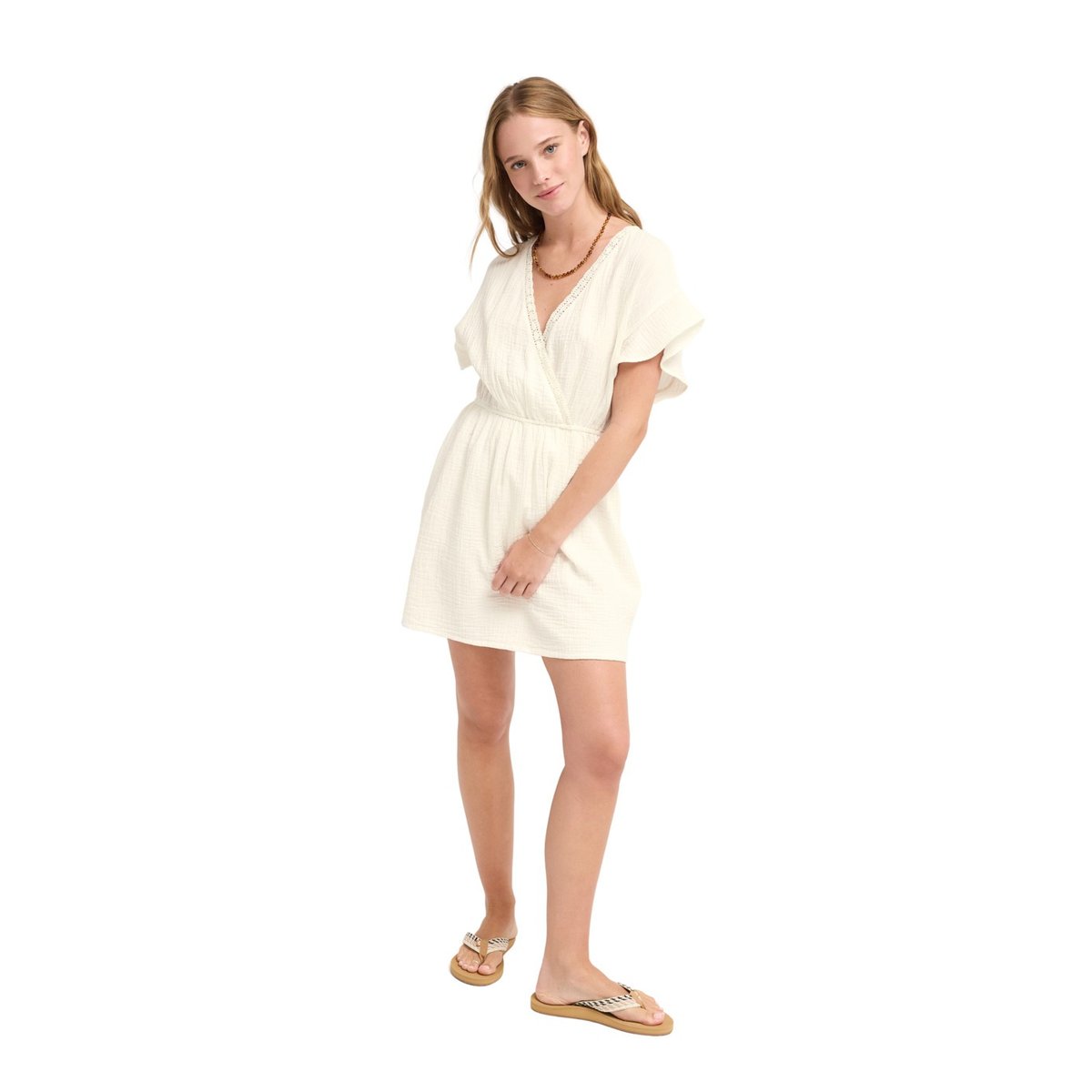 Robe portefeuille BRIGHT MORNINGS MINI. blanc coconut milk, ROXY