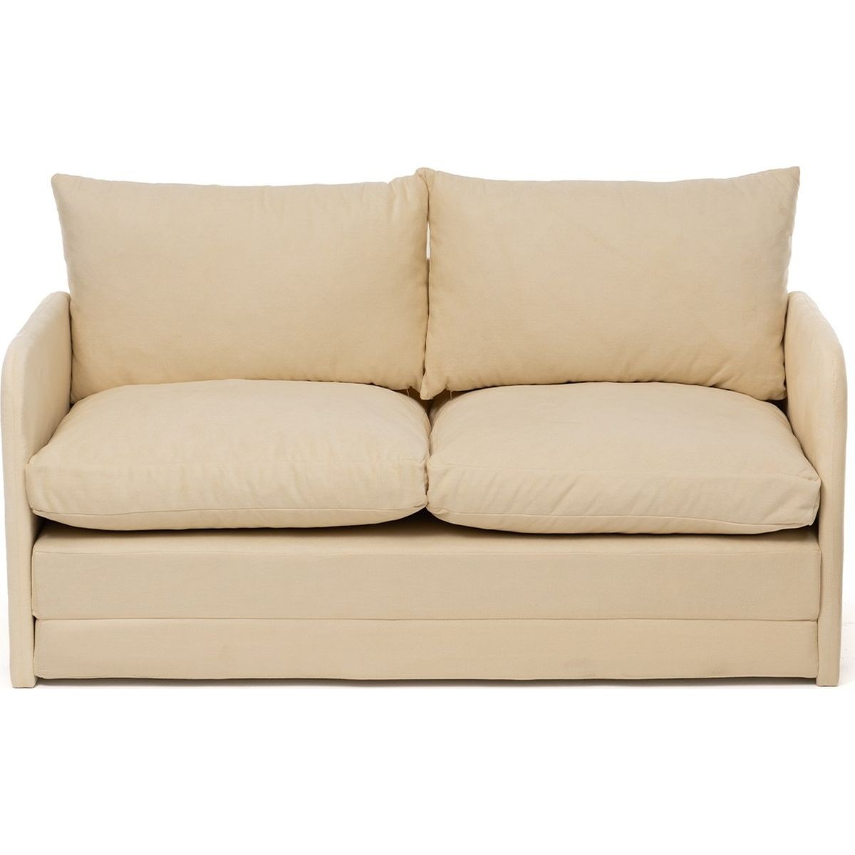 Canapé convertible 2 places en tissu - LUZ beige, HOMIFAB