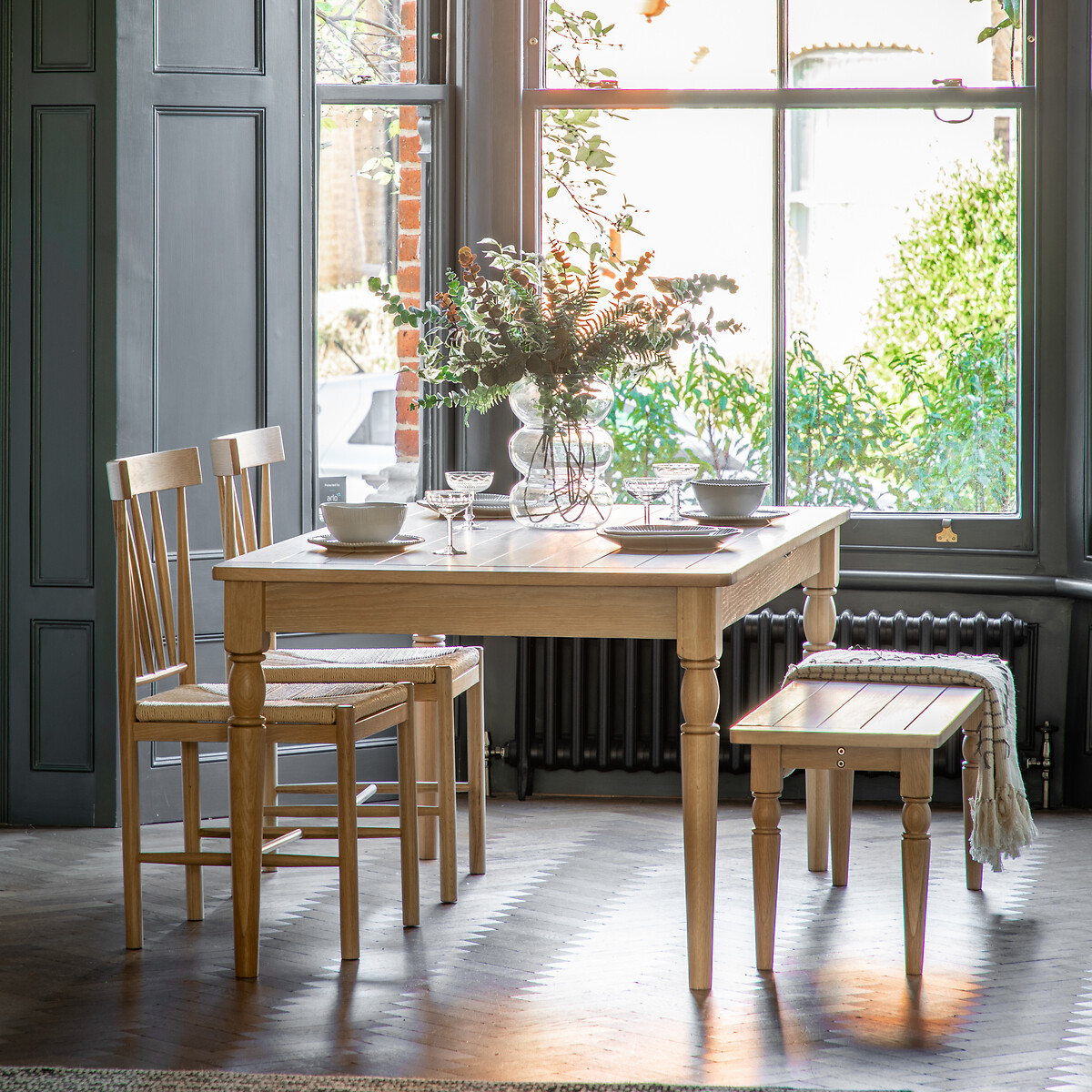 Ende Shaker-Style Oak Extendable Farmhouse Dining Table (Seats 6 -10) natural, ÉDITÉ