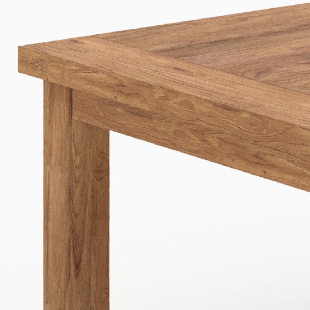 Table rectangulaire 8 personnes en bois de teck recyclé 200cm - MÉMO bois clair, MAISON PAVANE