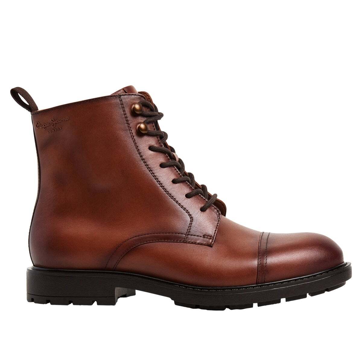 Bottes En Cuir Avec Fermeture À Lacets brun brun, PEPE JEANS