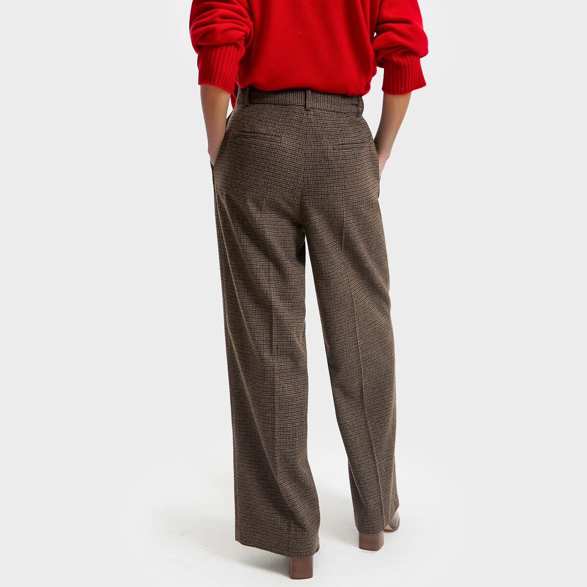 Weite Hose mit Karomuster und Bundfalten braun kariert, LA REDOUTE COLLECTIONS