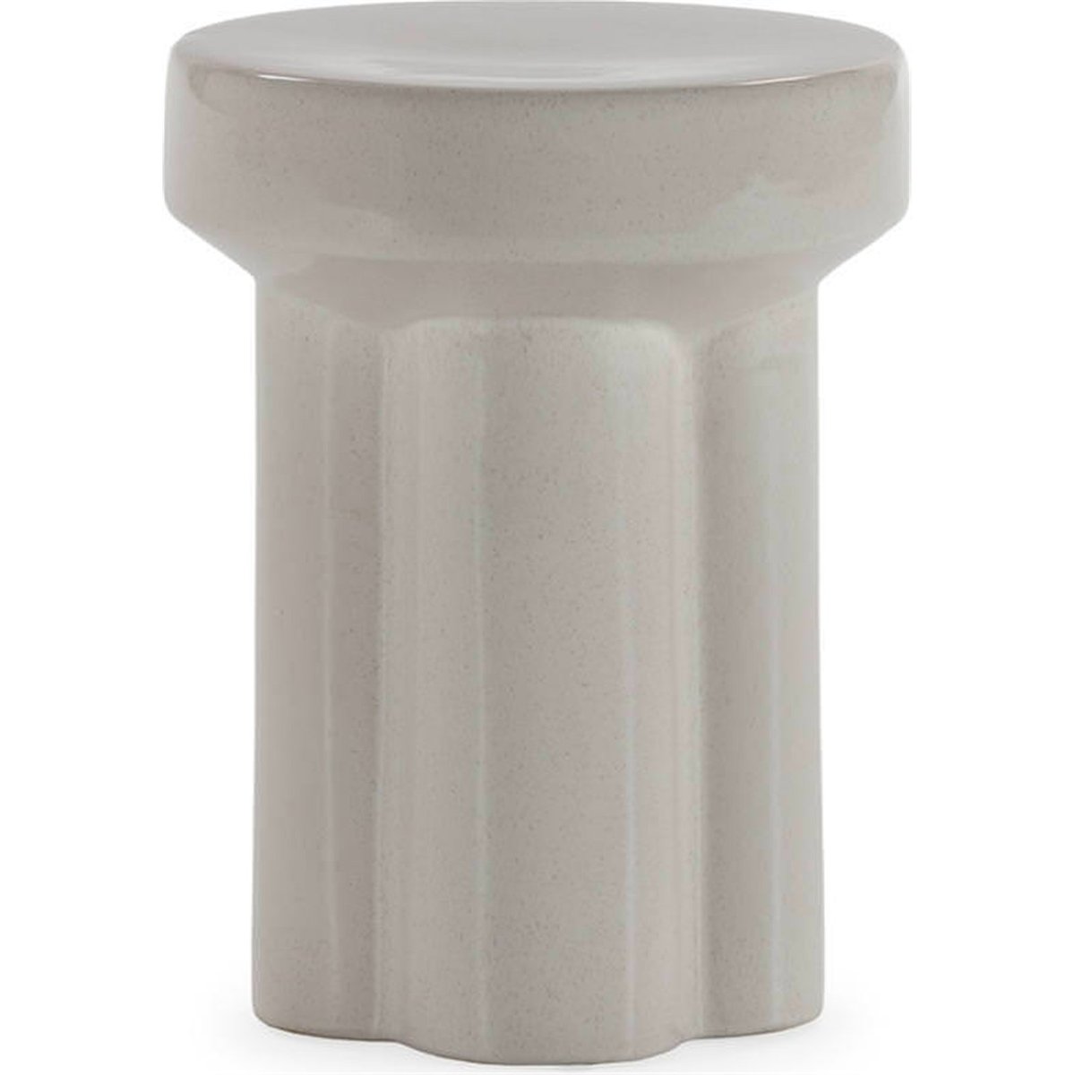 Tabouret céramique cannelé sculptural blanc, RECOLLECTION