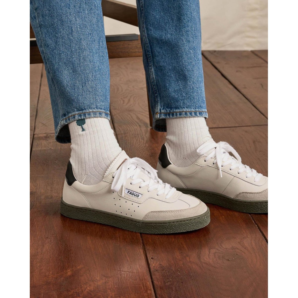 Baskets cuir LUMBO noir, FAGUO