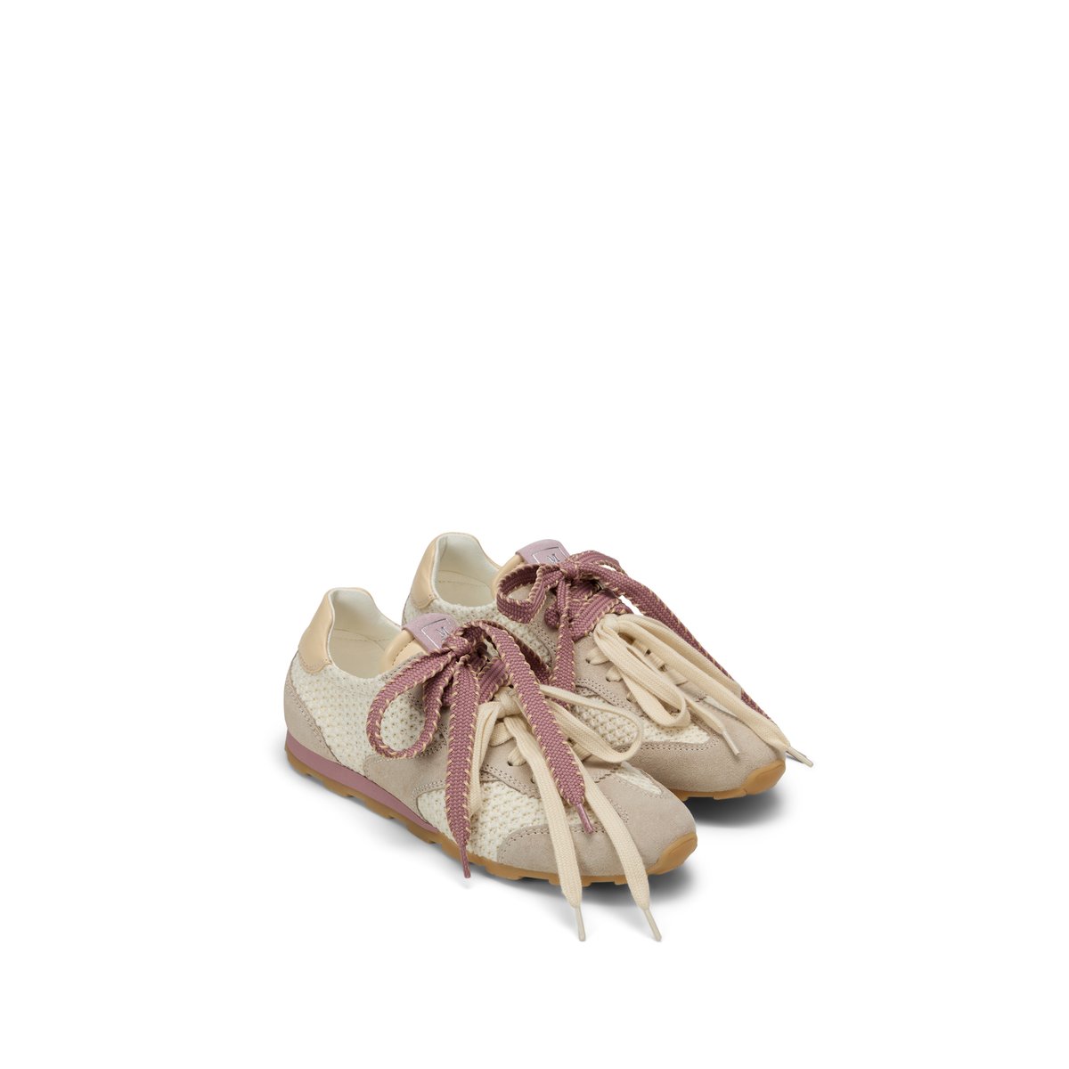 Baskets Modèle Fabiana en crochet aéré avec du cuir blanc naturel, MARC O'POLO