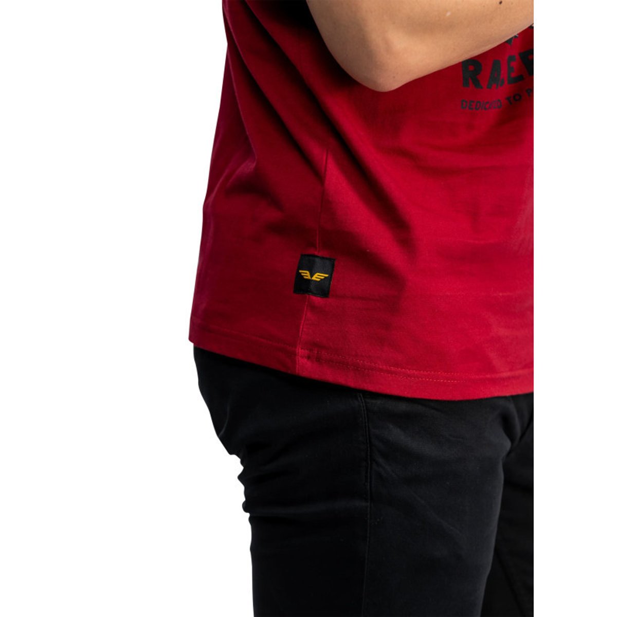 T-shirt en coton rouge avec un grand imprimé pourvu d'une coupe droite rouge, DAYTONA