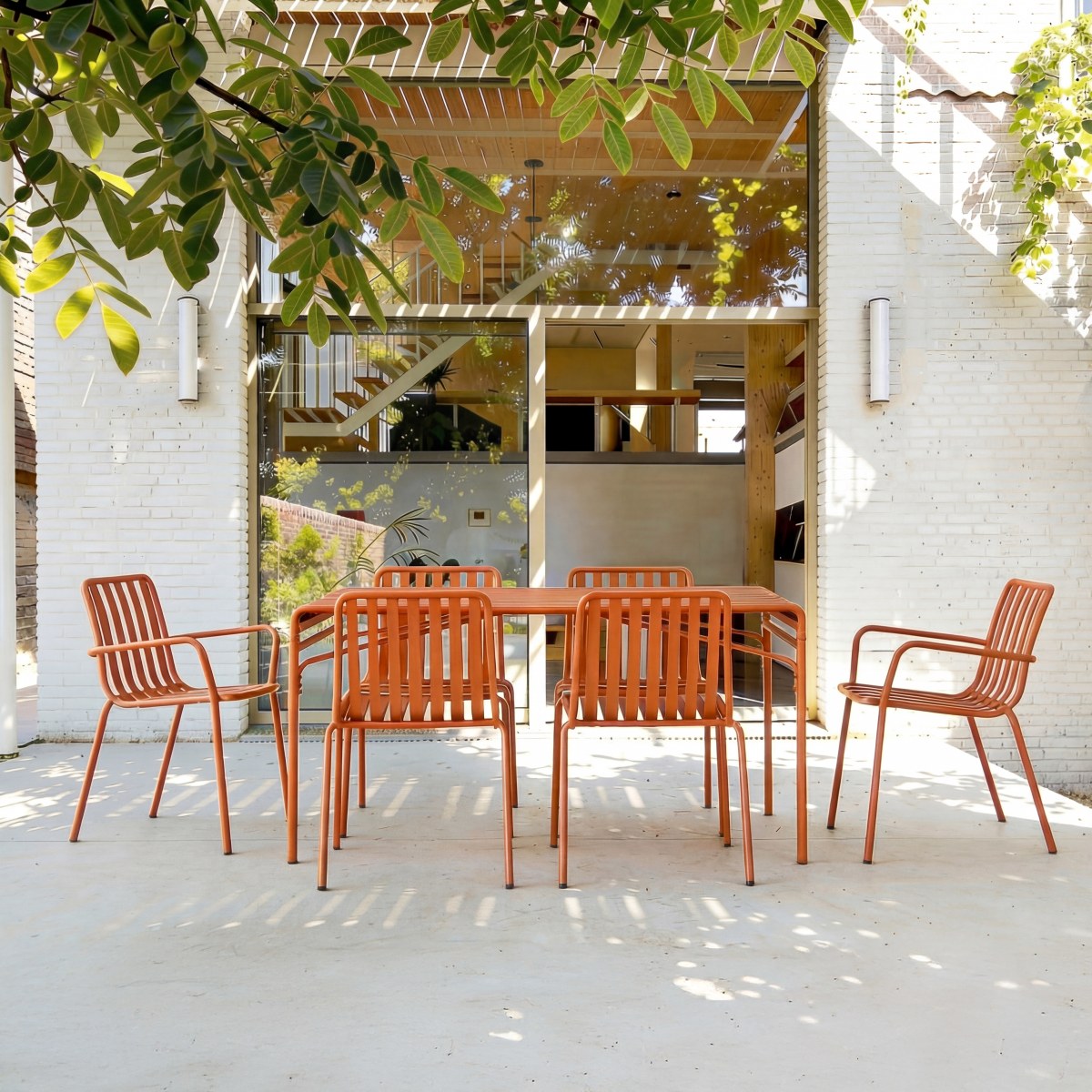 Table de jardin en Métal, GABY orange, TIKAMOON