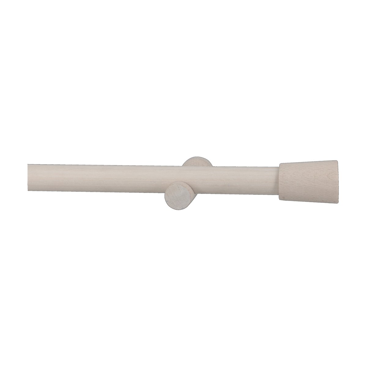 Kit tringle à rideaux en bois avec embout conique D28mm blanc, MOBOIS