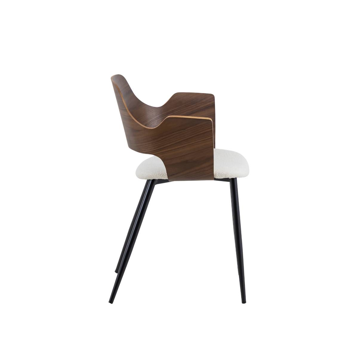 Lot de 2 chaises en bois et tissu FLORENCE blanc, MADE IN MEUBLES 