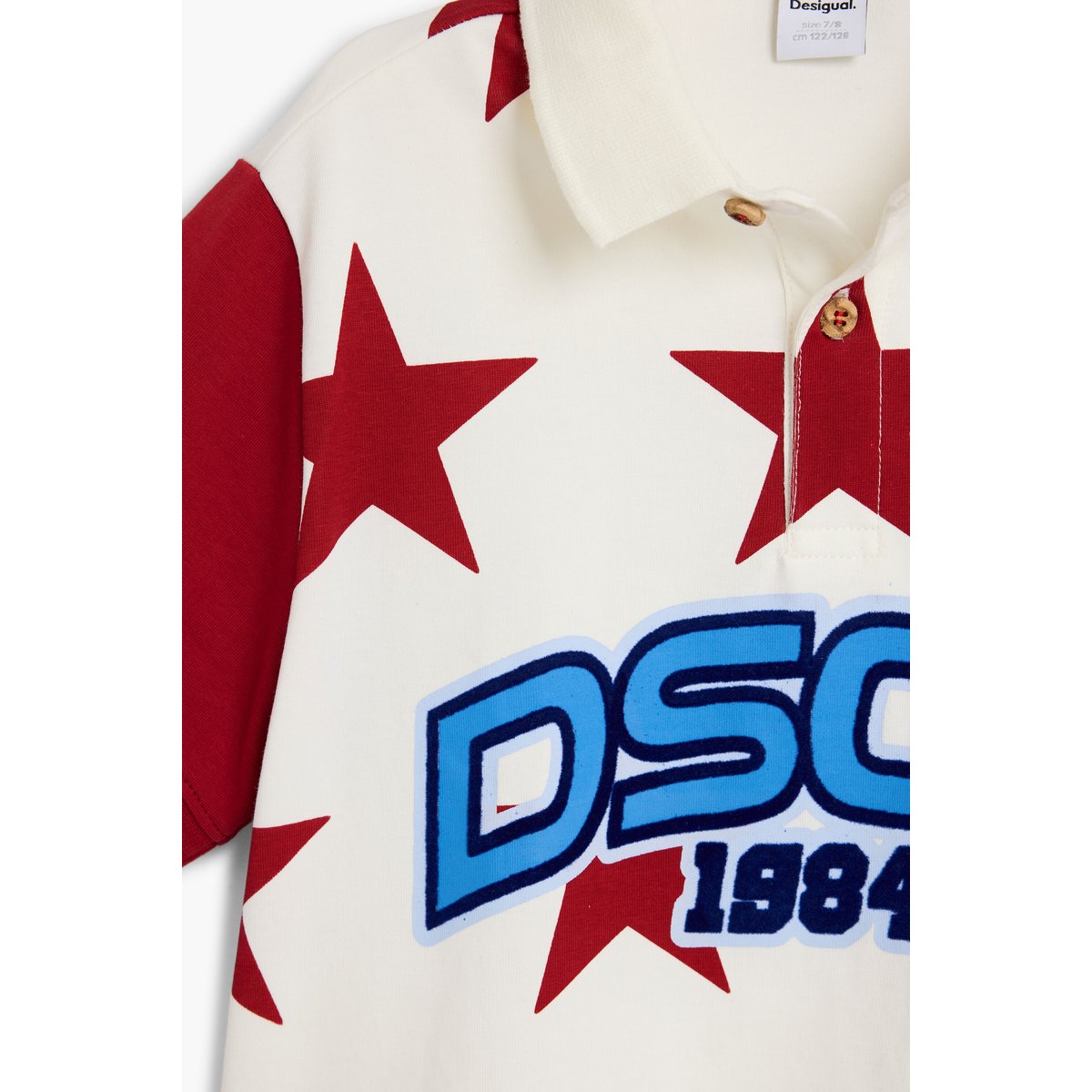 Polo étoiles logo blanc, DESIGUAL