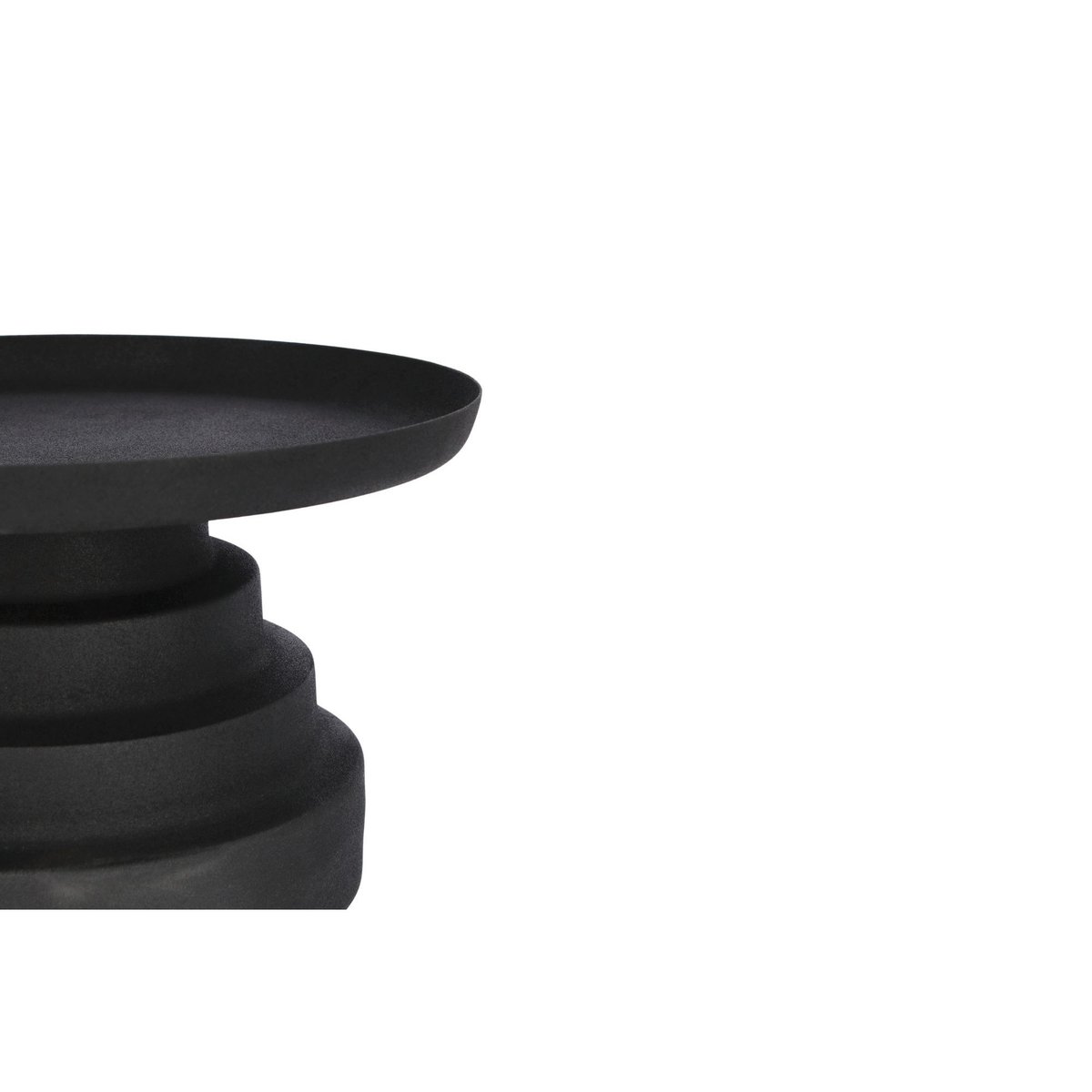 Table basse ronde design en métal coloré D40 - MARLO noir, HELLIN, DEPUIS 1862