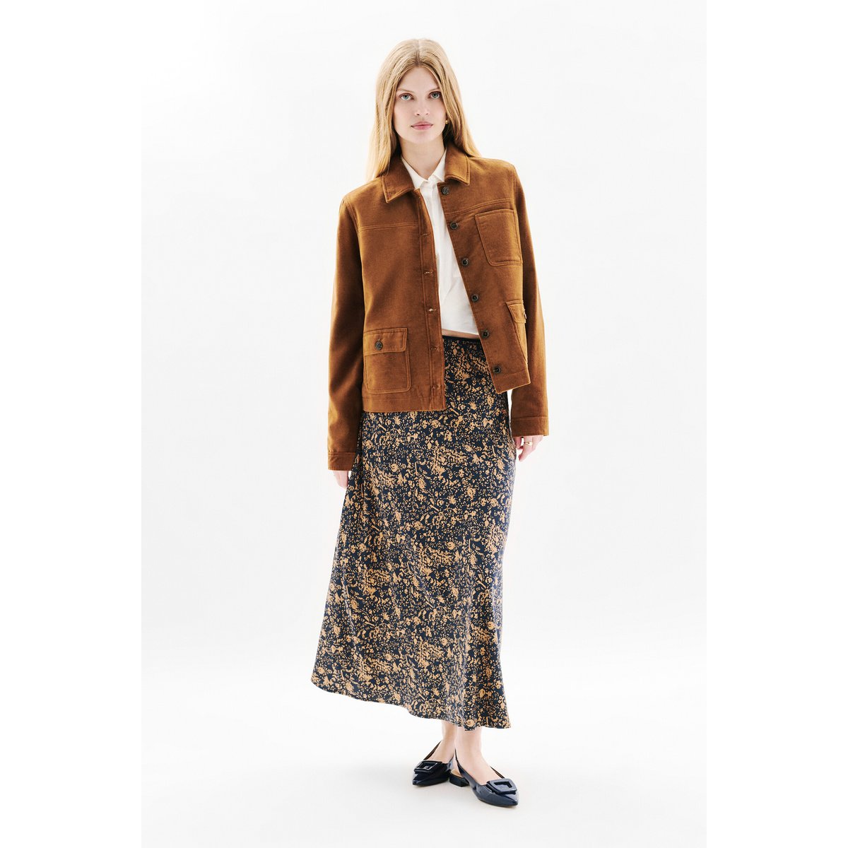 Veste courte élégante MINATAVELOURS taupe, CAROLL