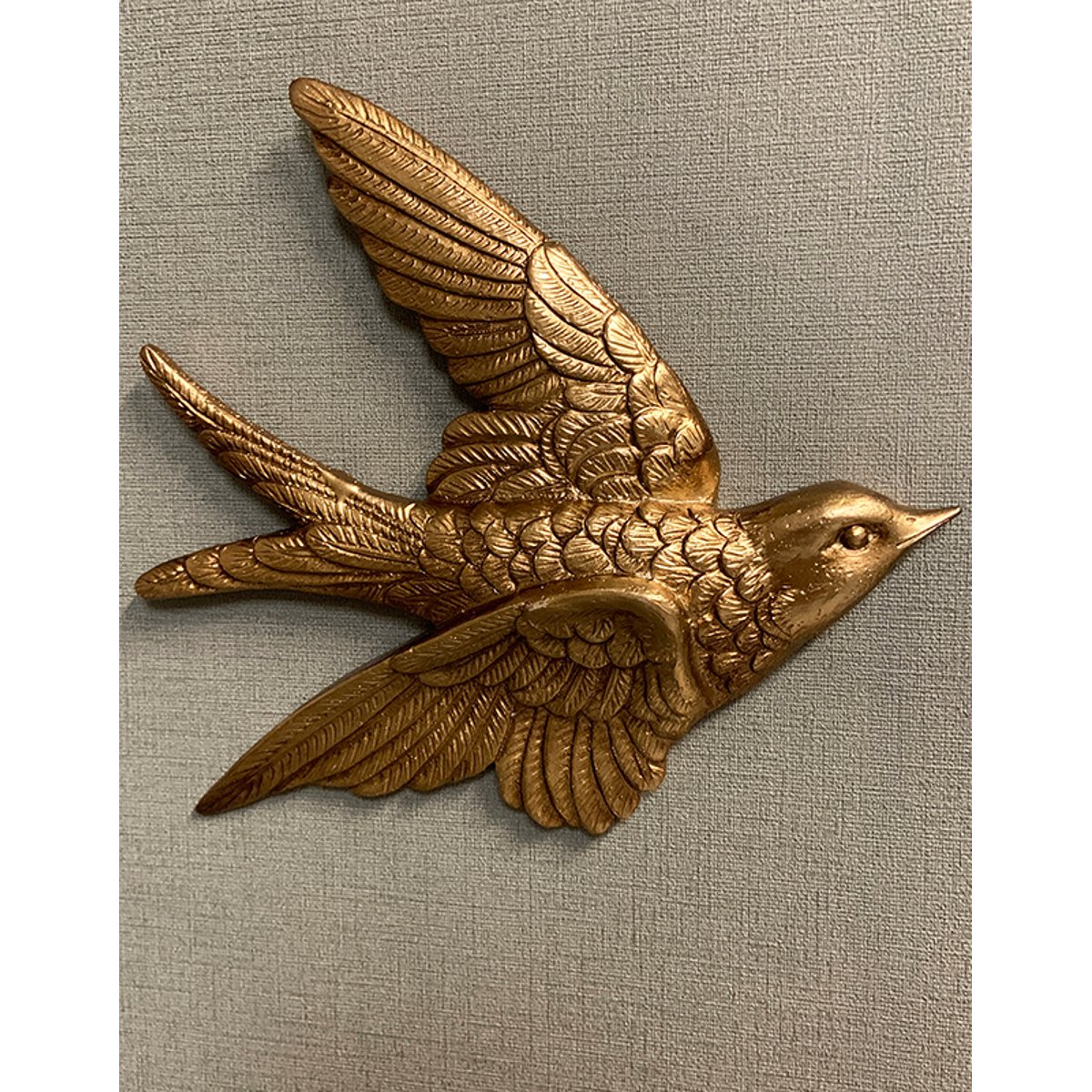 Déco murale oiseau 19,5x18,5cm or, EMDE