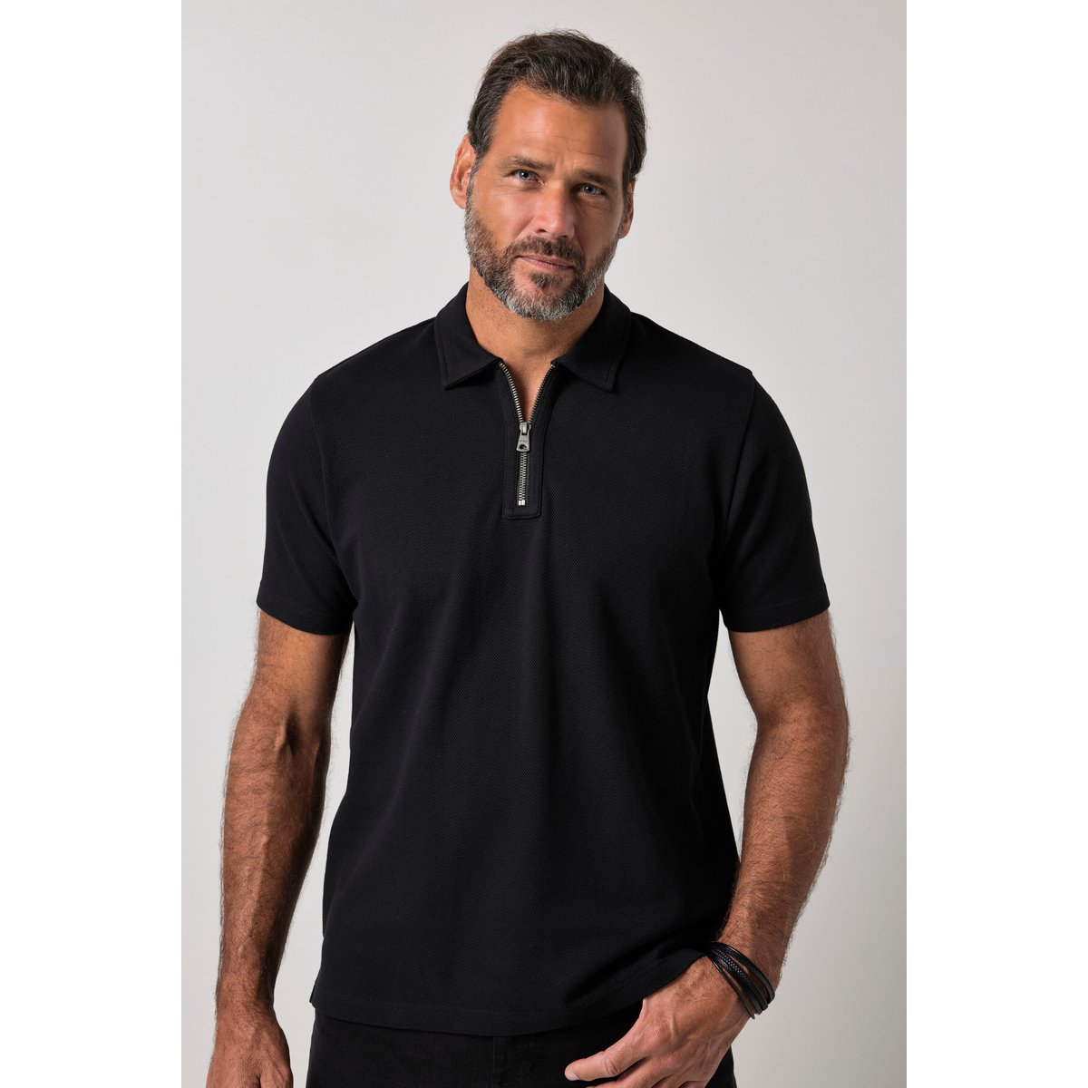 Polo en piqué noir, JP1880