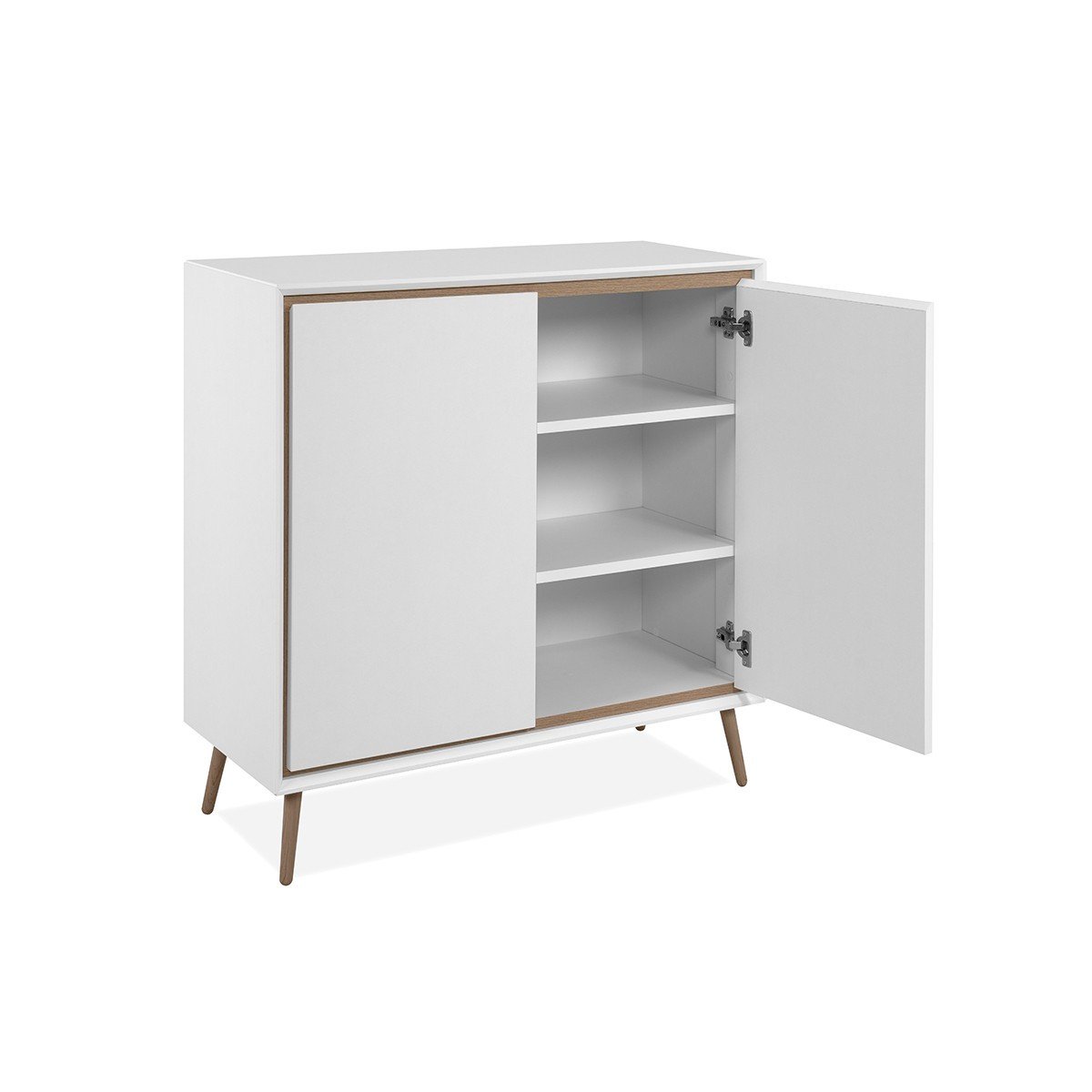 Buffet 2 Portes L90 cm - ARONA chêne artisan / blanc, CALICOSY