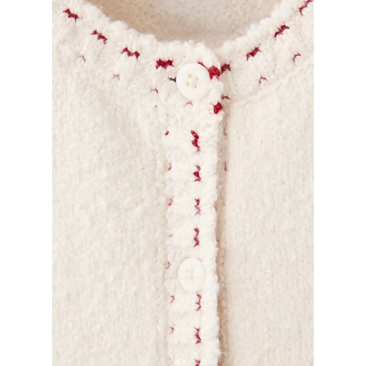 Gilet maille avec surpiqûre écru, MANGO KIDS