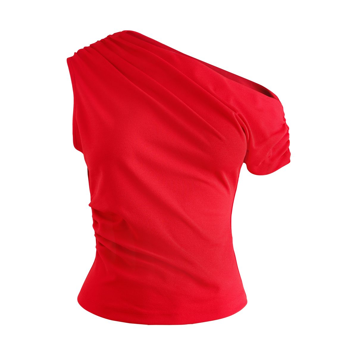 Haut sans manches drapé asymétrique rouge, NEXT