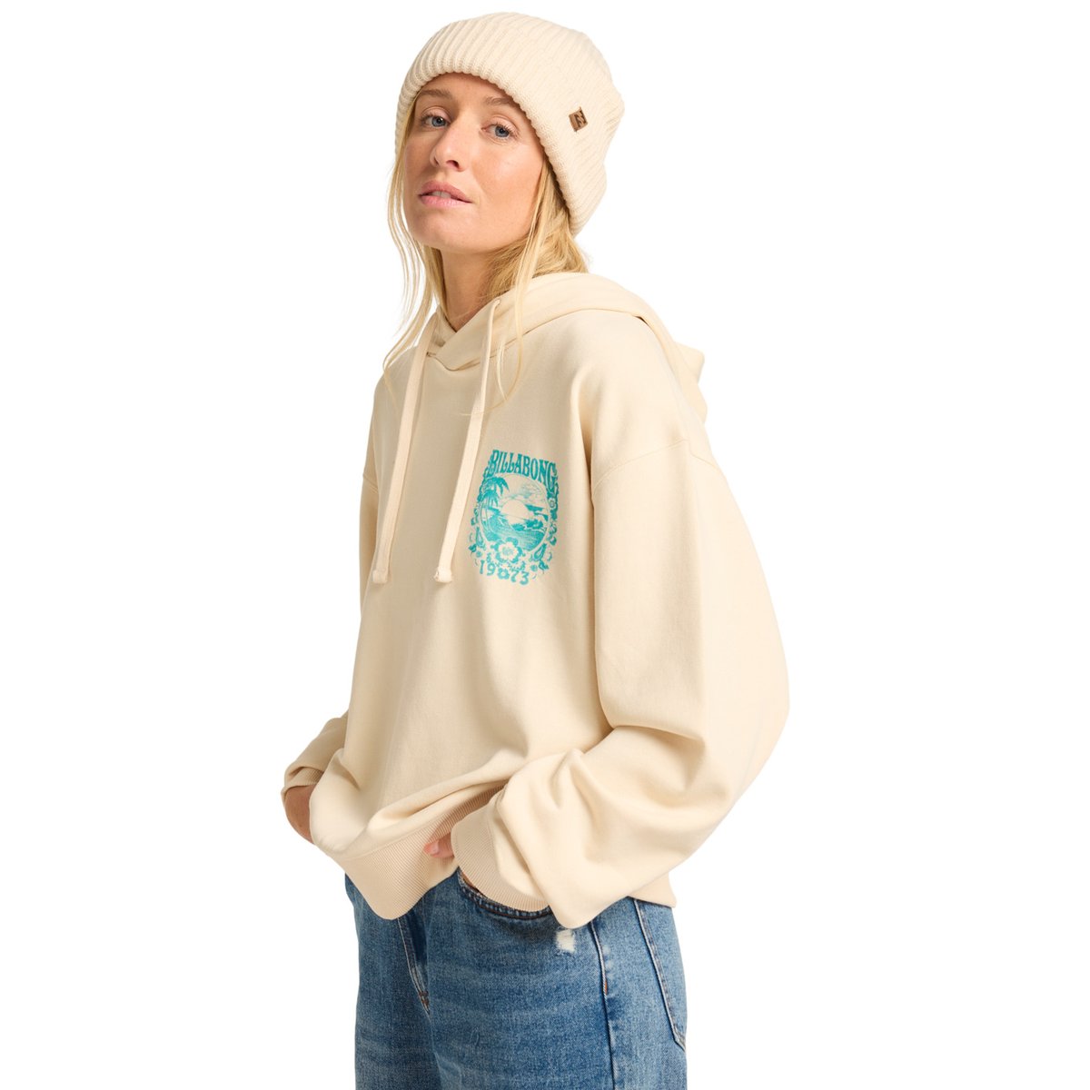 Sweat à capuche MORE RIDES blanc white cap, BILLABONG