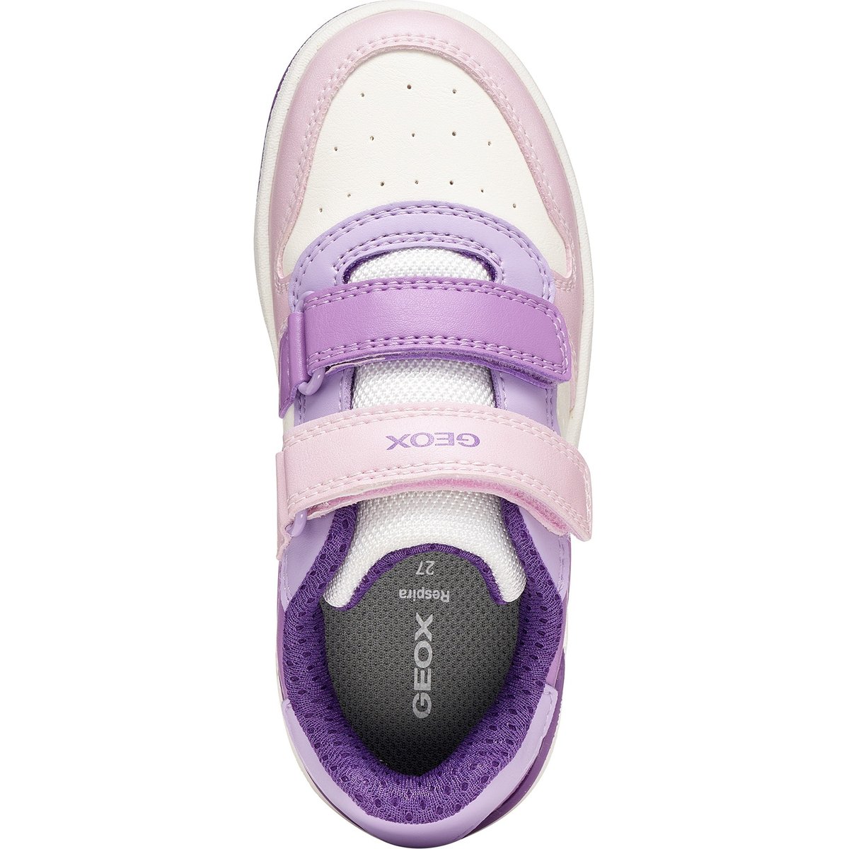 Baskets respirantes à velcro Washiba blanc/lilas foncé, GEOX