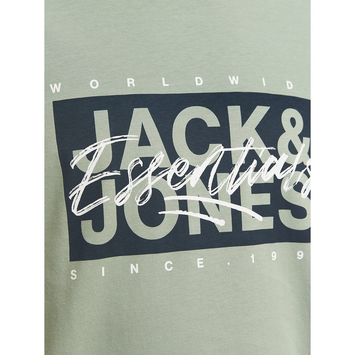 T-shirt à imprimé col rond vert pastel, JACK & JONES