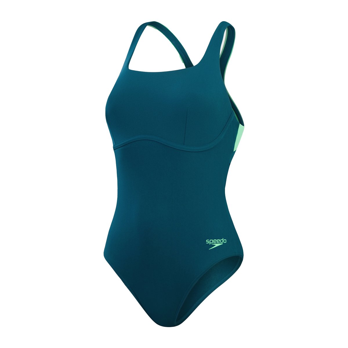 Maillot de bain 1 pièce extensible à bretelles croisées et contrastées bleu, SPEEDO