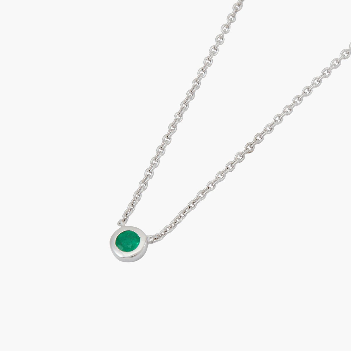 Collier argent 925 serti d'une pierre d'Emeraude vert, BALABOOSTE