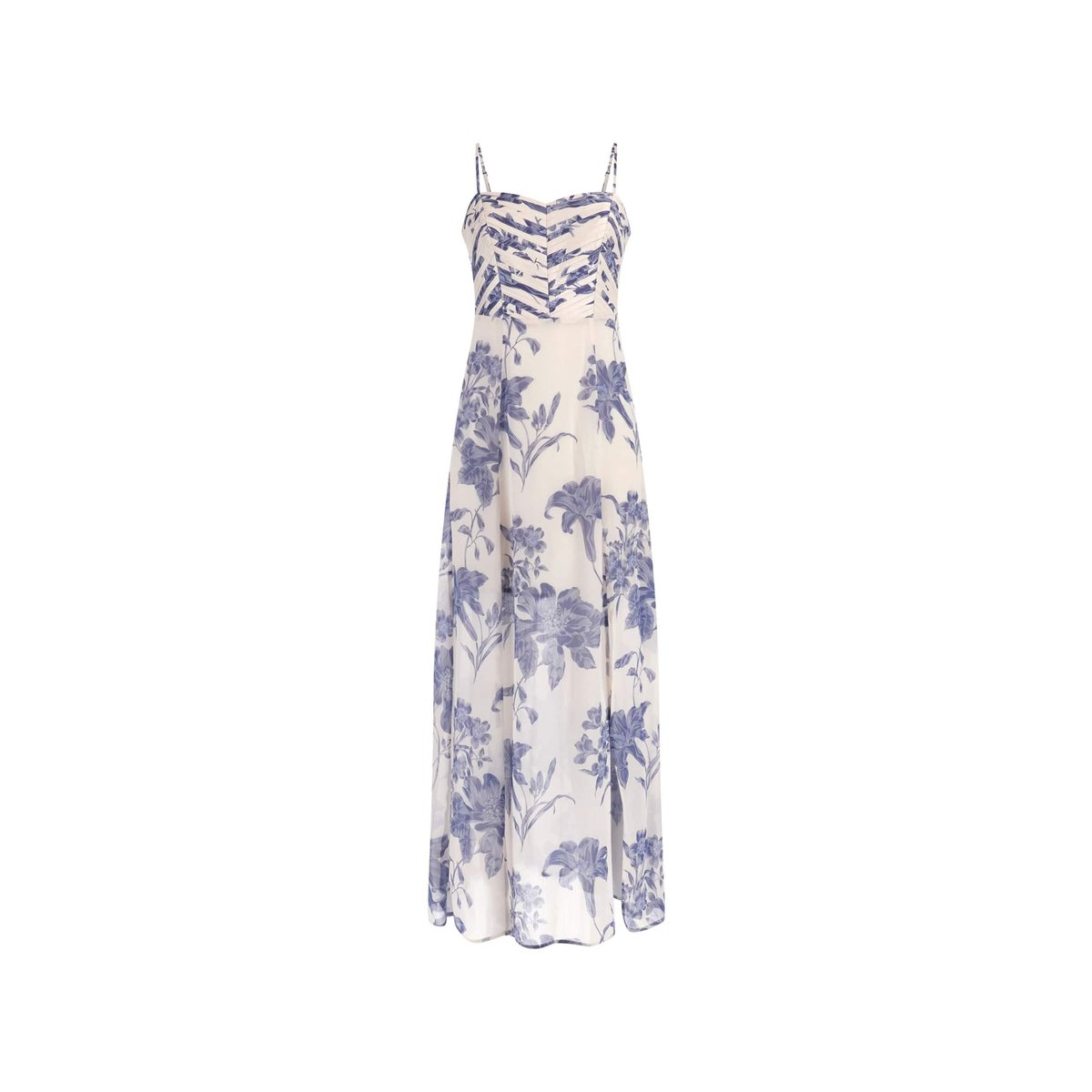 Maxi Robe Mousseline bleu floral, GUESS