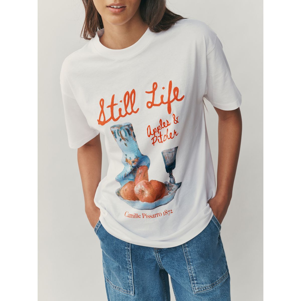 T-shirt ras du cou à imprimé still life blanc, NEXT