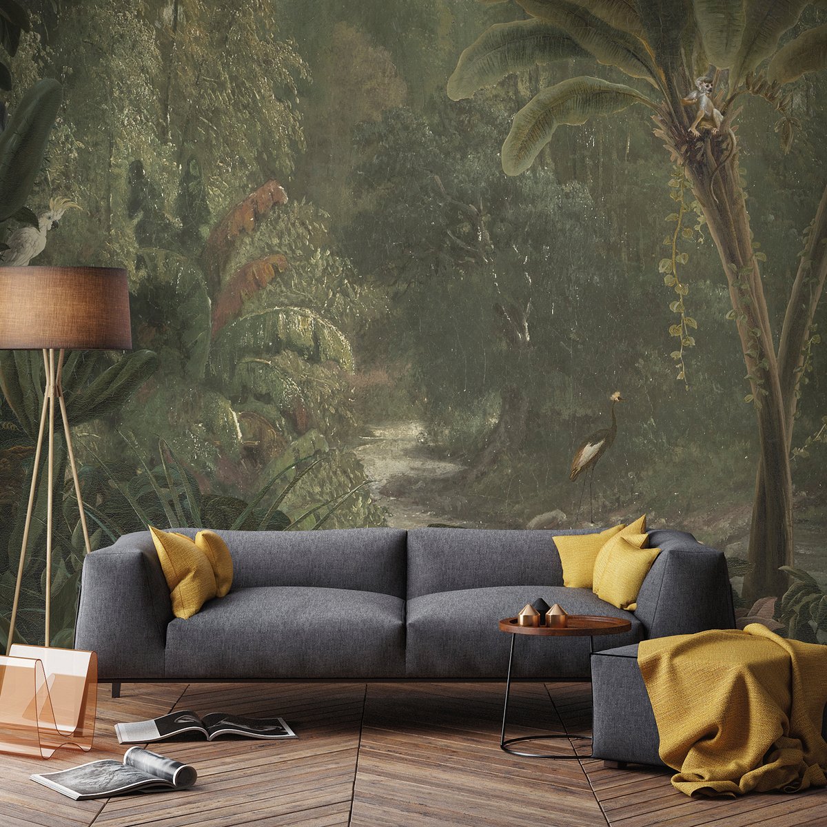 Papier peint panoramique Jungle vert, ART FOR THE HOME