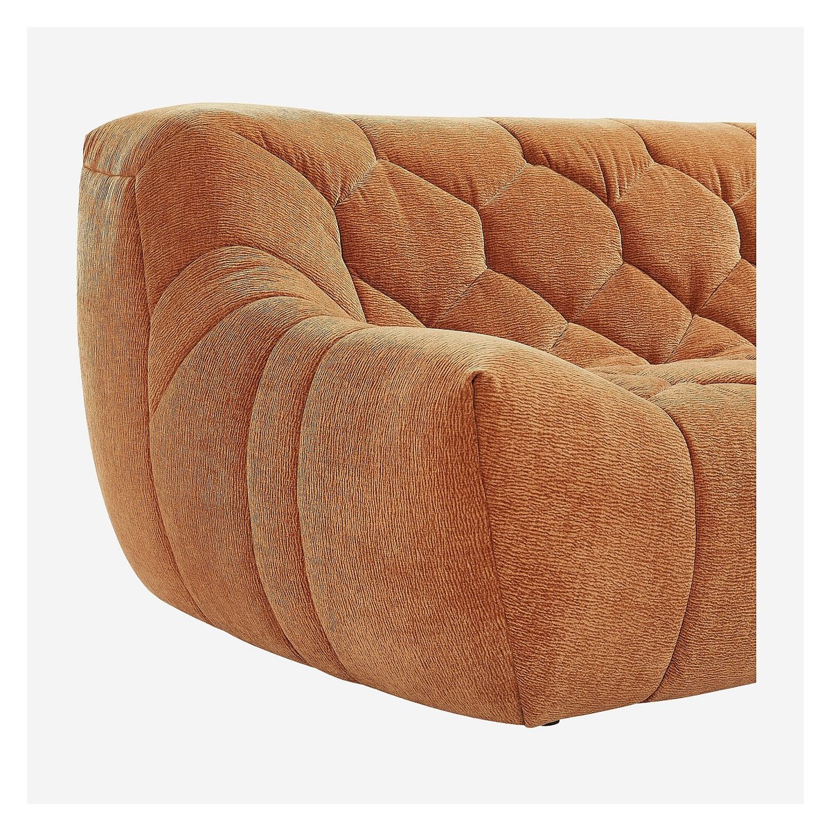 Canapé fixe tissu MELFI terracotta, HABITAT