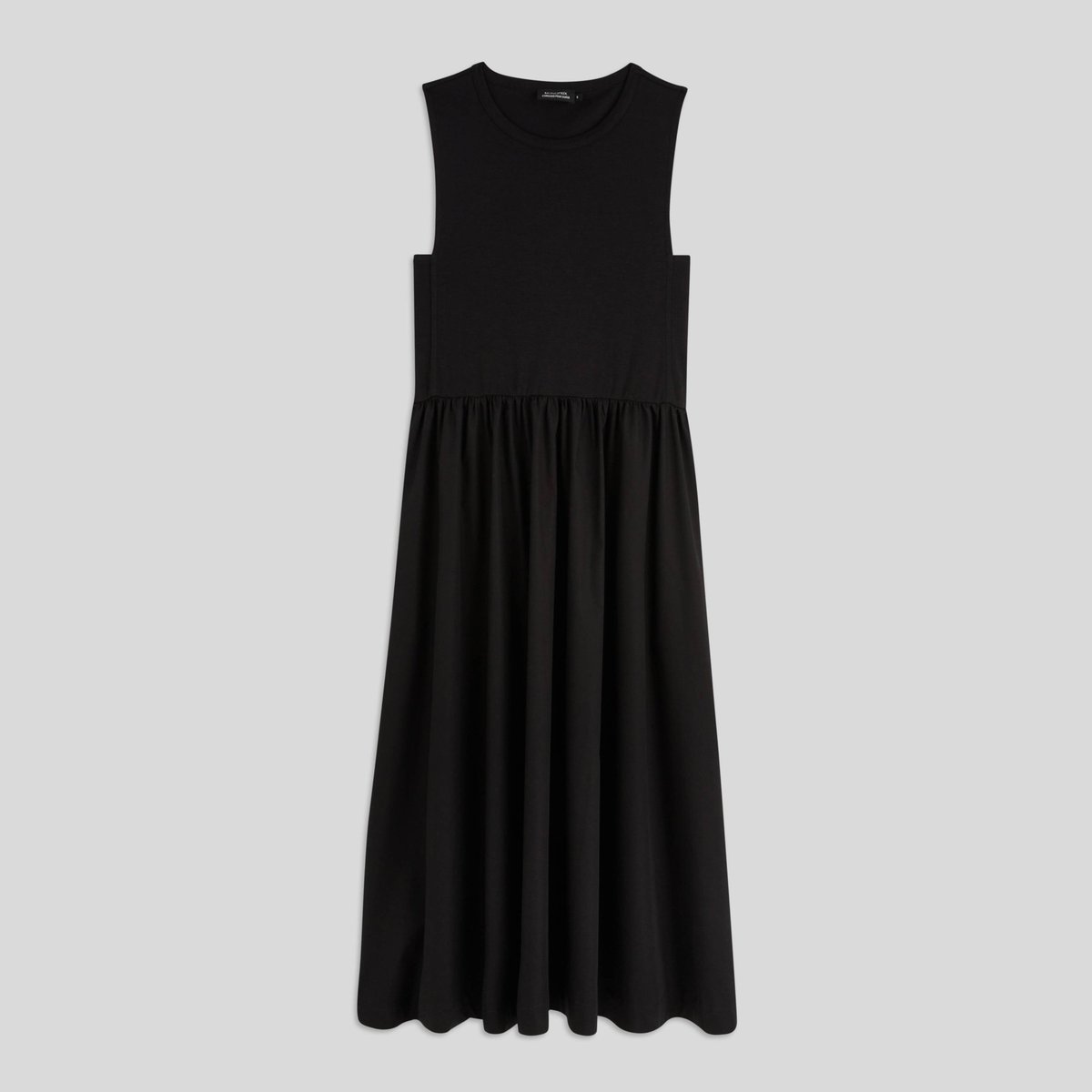 Robe longue débardeur - Col rond - Bi matière en coton BIO noir, MONOPRIX