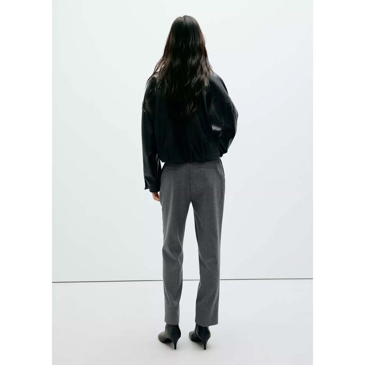 Pantalon droit fines rayures bleu, MANGO