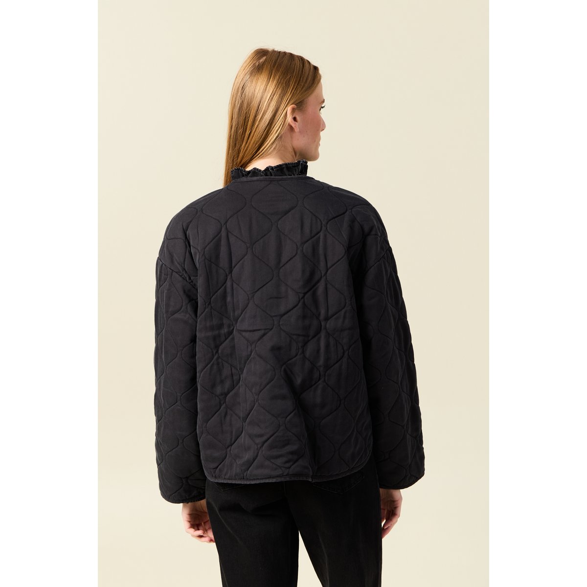 Veste oversize manches longues doublée gris foncé, BONOBO