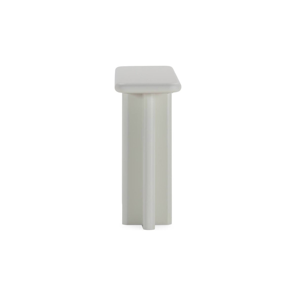 Console contemporaine en bois blanc brillant, RECOLLECTION