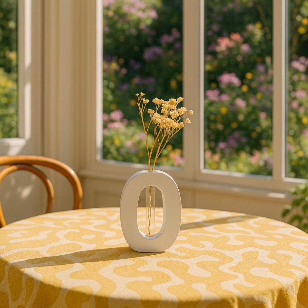 Lot de 2 vases forme O, H12cm blanc, ORNAMI