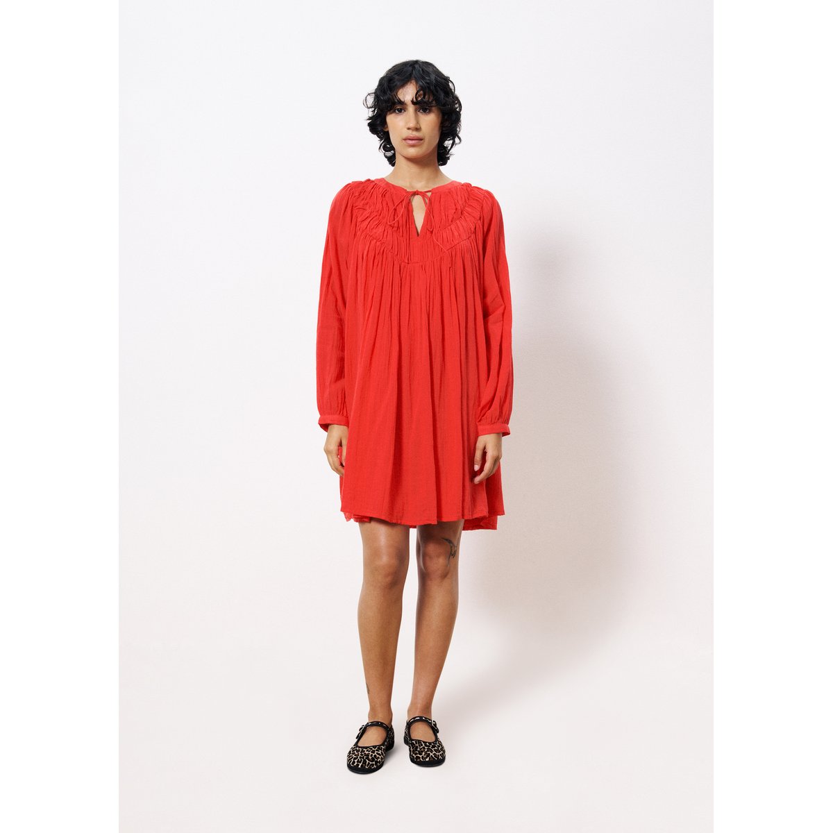 Robe  en coton AISSYA rouge, FRNCH