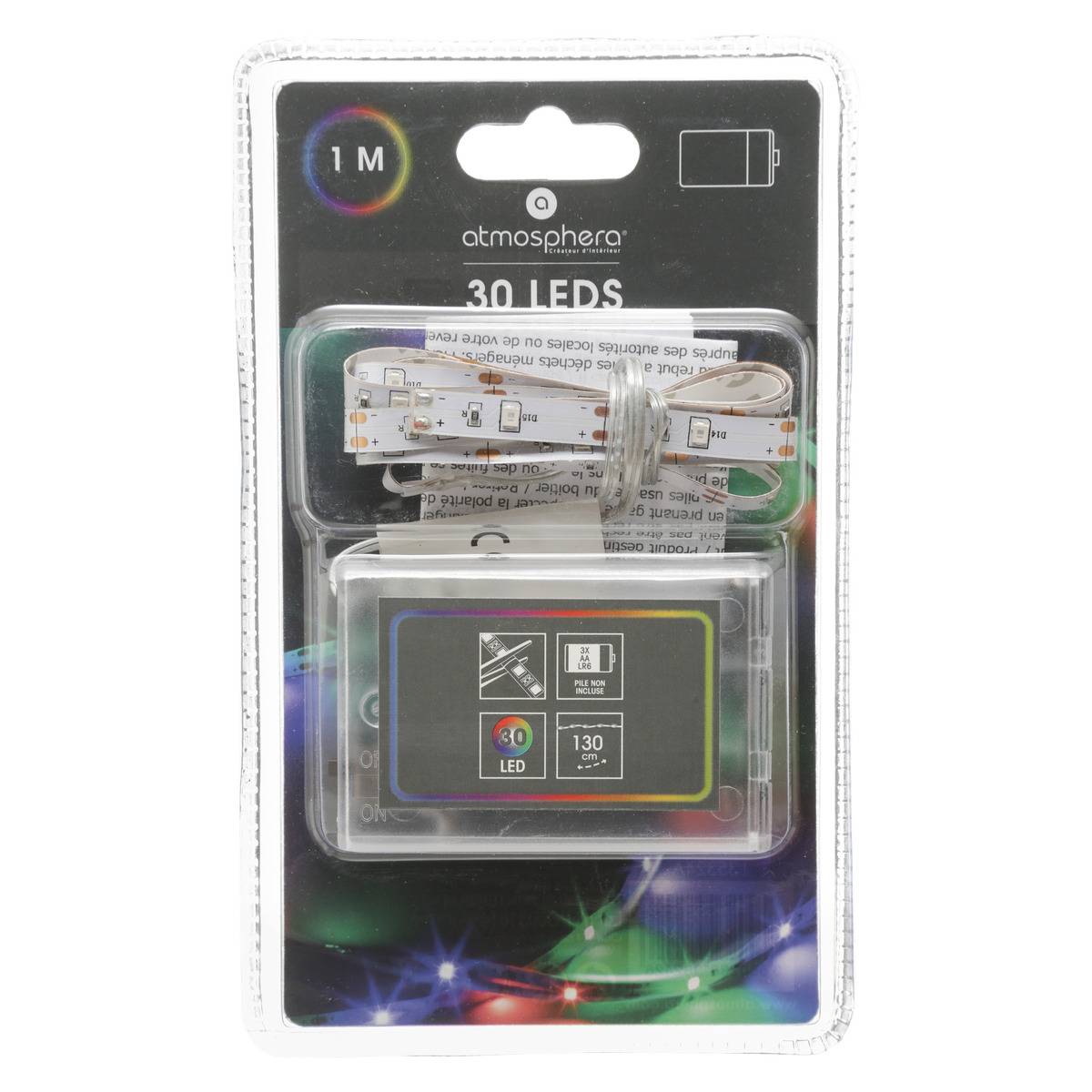 Ruban LED à pile multicolore, ATMOSPHERA