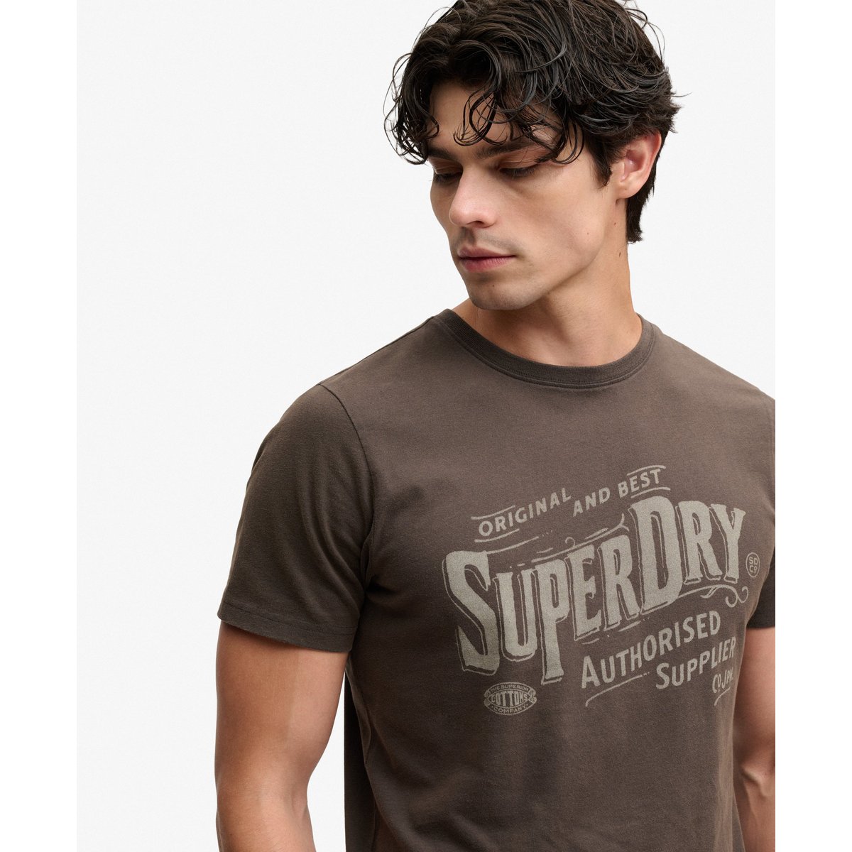 T-shirt Imprimé Workwear Vintage noir carbone, SUPERDRY