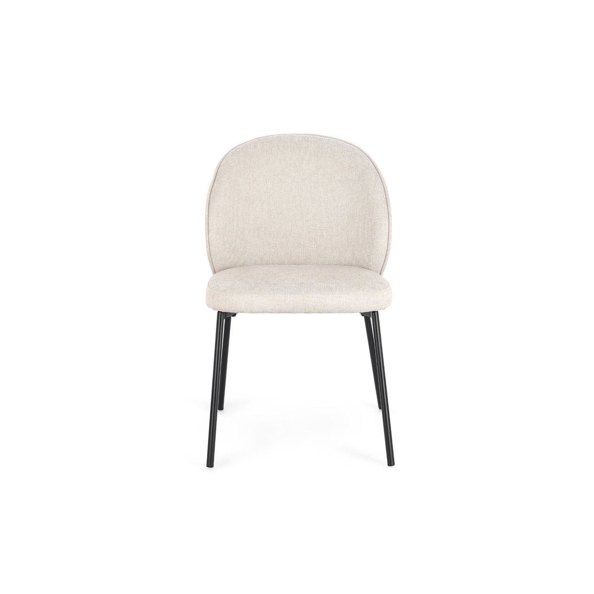 Chaises de salle à manger design en tissu (lot de 2) - NELLY blanc, HELLIN, DEPUIS 1862