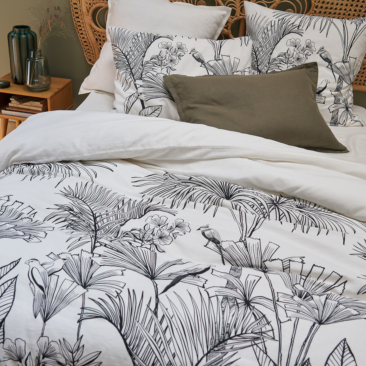 Jalapao Jungle Washed Cotton Linen Pillowcase printed, LA REDOUTE INTERIEURS